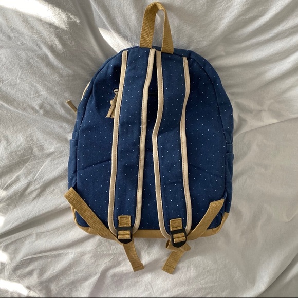 Printed Polka-dot Canvas Backpack - Picture 3 of 9